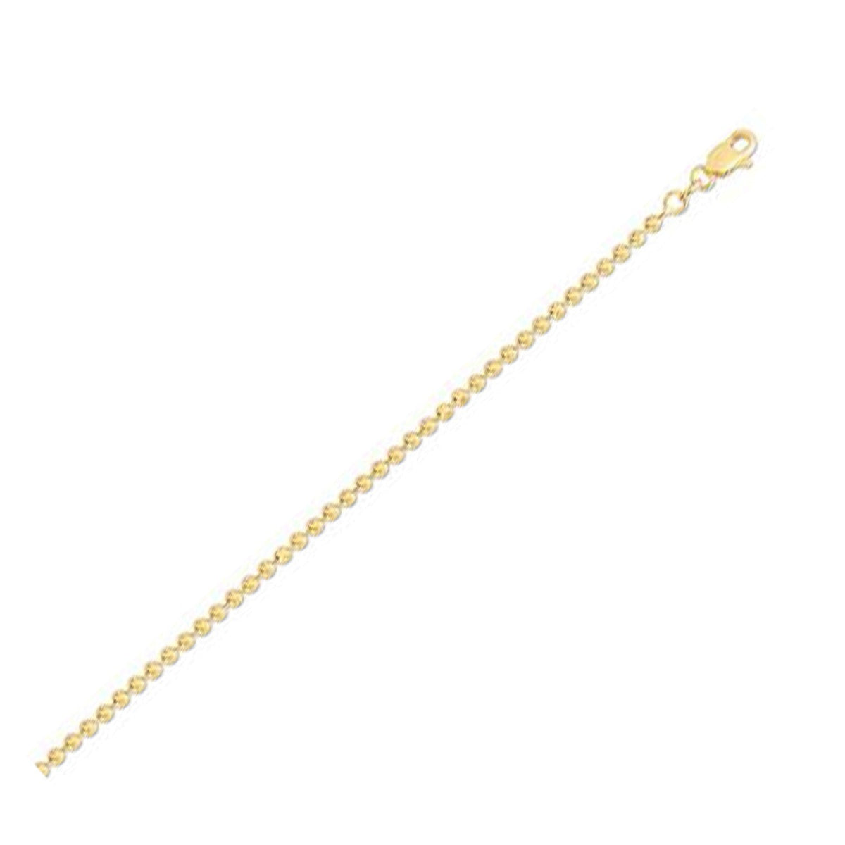 Moon Cut Bead Chain in 14k Yellow Gold (2.50 mm) - LinkagejewelrydesignLinkagejewelrydesign