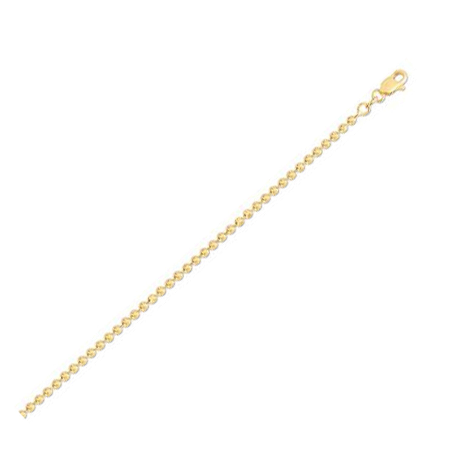 Moon Cut Bead Chain in 14k Yellow Gold (2.50 mm) - LinkagejewelrydesignLinkagejewelrydesign