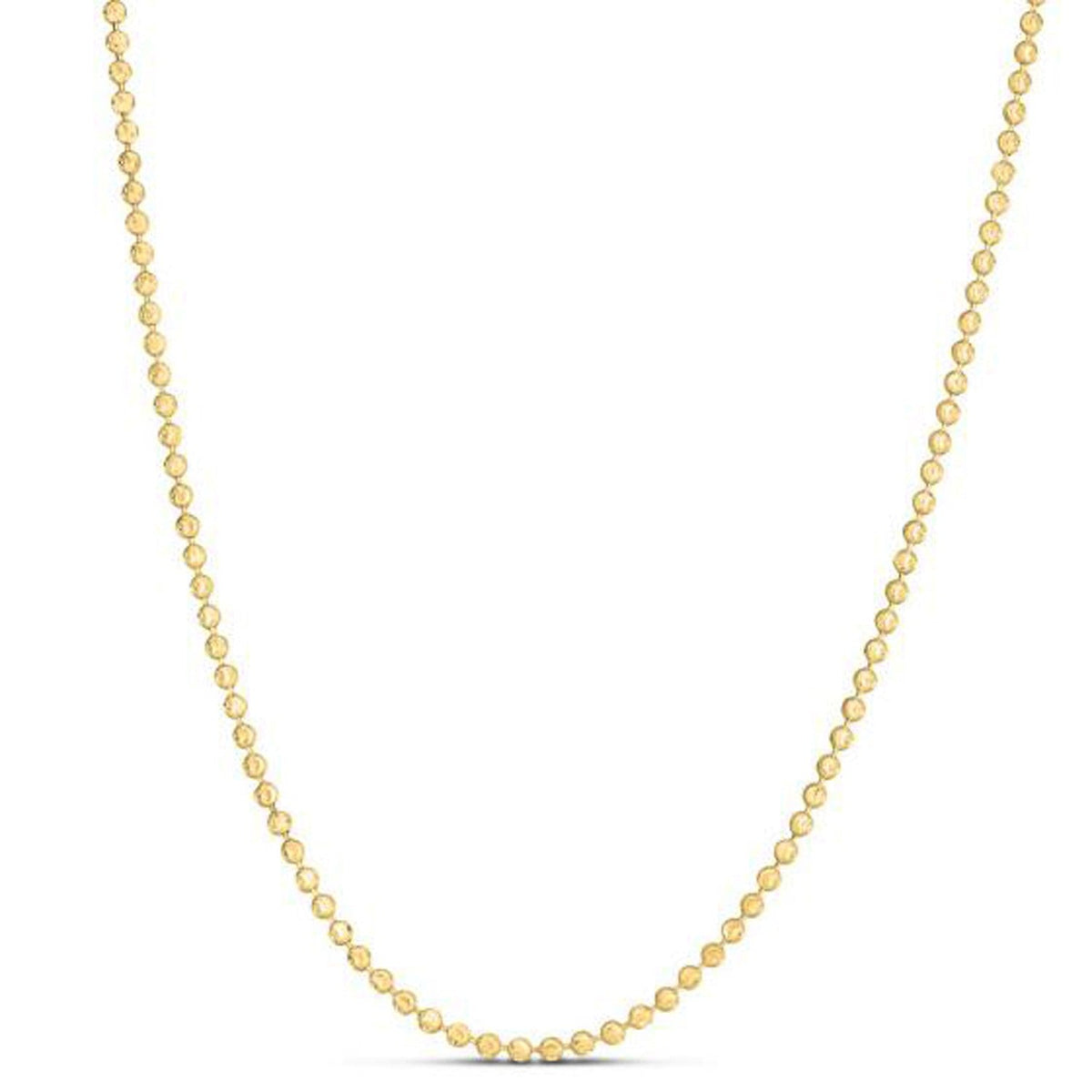 Moon Cut Bead Chain in 14k Yellow Gold (2.50 mm) - LinkagejewelrydesignLinkagejewelrydesign