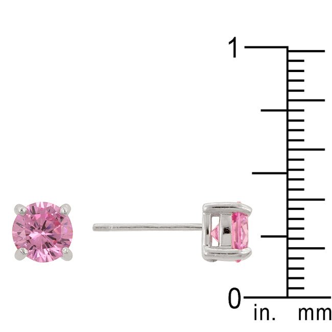 Pink Cubic Zirconia Stud Earrings - LinkagejewelrydesignLinkagejewelrydesign