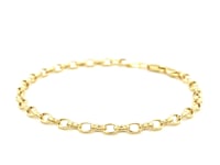 3.2mm 14k Yellow Gold Oval Rolo Bracelet 