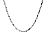 2.4mm 14k White Gold Round Box Chain