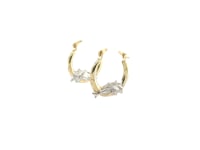 10k Two-Tone Gold Round Graduated Dolphin Design Hoop Earrings