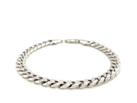 6.7mm 14k White Gold Miami Cuban Semi Solid Bracelet