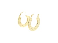 10k Yellow Gold Greek Key Small Hoop Earrings