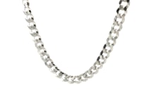 Rhodium Plated 5.6mm Sterling Silver Curb Style Chain