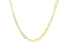 2.6mm 14k Yellow Gold Solid Curb Chain