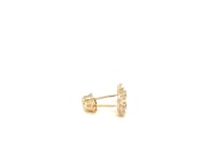 14k Yellow Gold Flower Childrens Earrings