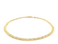 3.5mm 14k Yellow Gold Braided Bracelet 