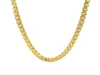 5.3mm 14k Yellow Gold Miami Cuban Semi Solid Chain