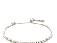 Adjustable Fine Shiny Beaded Bracelet in Sterling Silver