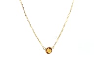 14k Yellow Gold 17 inch Necklace with Round Citrine