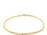 2.0mm 10k Yellow Gold Solid Diamond Cut Rope Bracelet