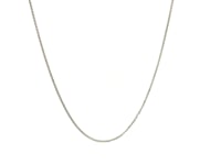 14k White Gold Diamond Cut Round Wheat Chain 0.6mm