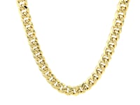 6.9mm 14k Yellow Gold Semi Solid Miami Cuban Chain