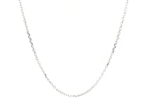 14k White Gold Faceted Cable Link Chain 1.3mm