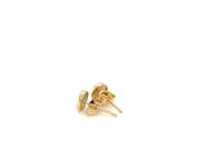 14k Yellow Gold Textured Circle Post Earrings