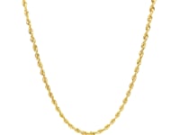 2.5mm 14k Yellow Gold Solid Diamond Cut Rope Chain