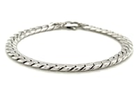 14K White Gold Cuban Link Bracelet