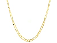 3.8mm 14k Yellow Gold Solid Figaro Chain