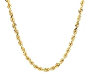 3.5mm 10k Yellow Gold Solid Diamond Cut Rope Chain