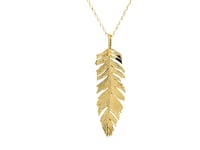 Feather Pendant in 10k Yellow Gold