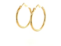 14k Yellow Gold Polished Hoop Earrings (25 mm)