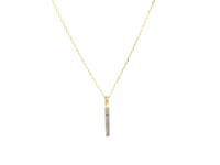 14k Yellow Gold Bar Pendant with Diamonds