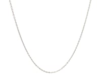 14k White Gold Oval Cable Link Chain 0.7mm
