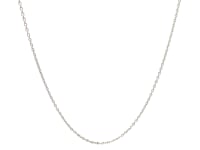 14k White Gold Oval Cable Link Chain 0.7mm