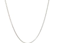 14k White Gold Round Cable Link Chain (1.30 mm)