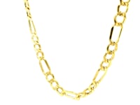 6.5mm 14k Yellow Gold Lite Figaro Chain
