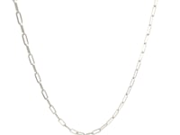 18K White Gold Fine Paperclip Chain (1.5mm)