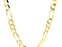 7.0mm 14k Yellow Gold Solid Figaro Chain