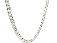 5.3mm 14k White Gold Miami Cuban Semi Solid Chain