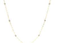 Diamond Cut Bead Links Pendant Chain in 14k Two Tone Gold (3.5mm)