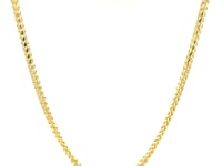 2.2mm 14k Yellow Solid Gold Diamond Cut Round Franco Chain