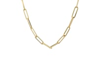 14k Yellow Gold Textured Paperclip Chain (3.5mm)