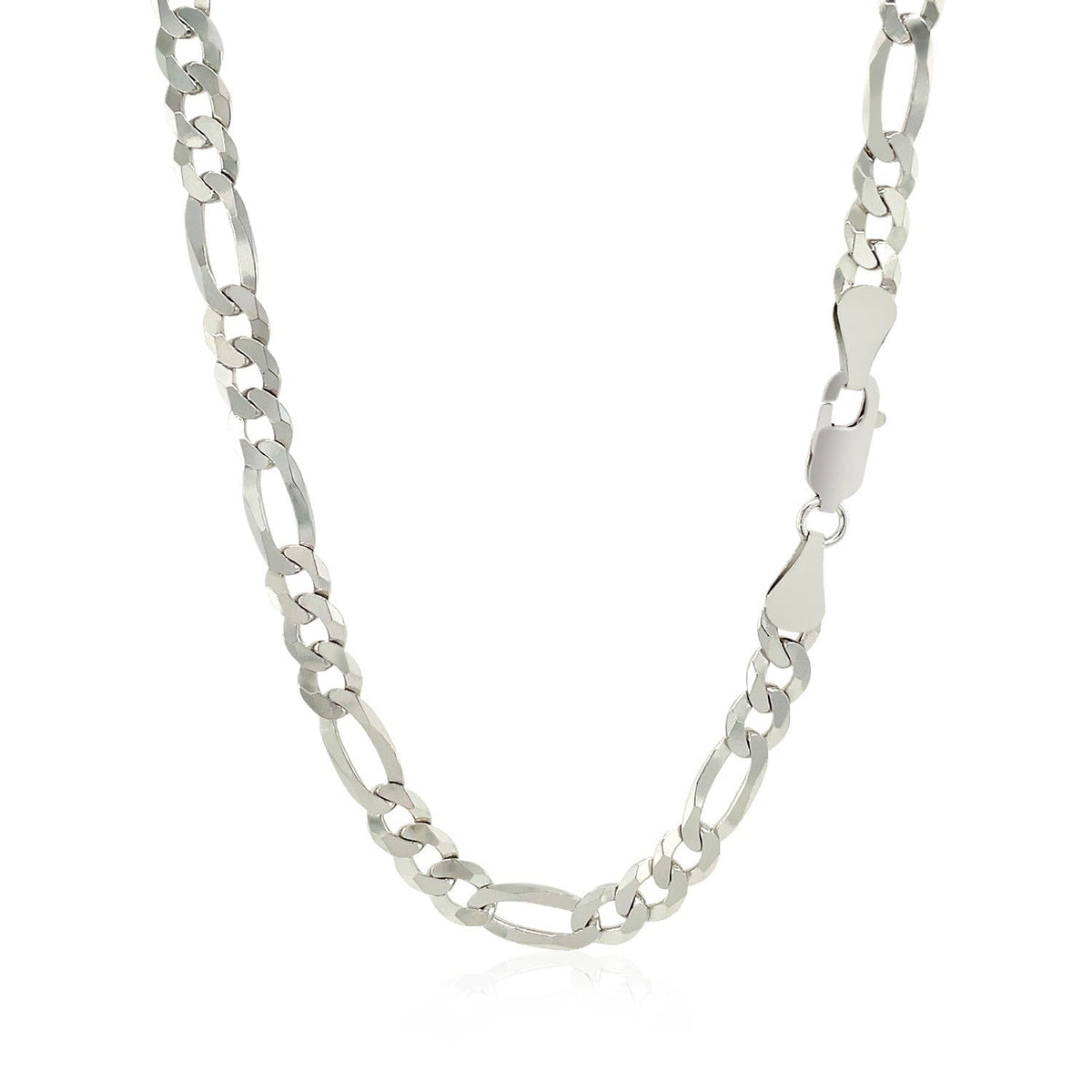Rhodium Plated Sterling Silver Figaro Style Chain (5.40 mm) - LinkagejewelrydesignLinkagejewelrydesign