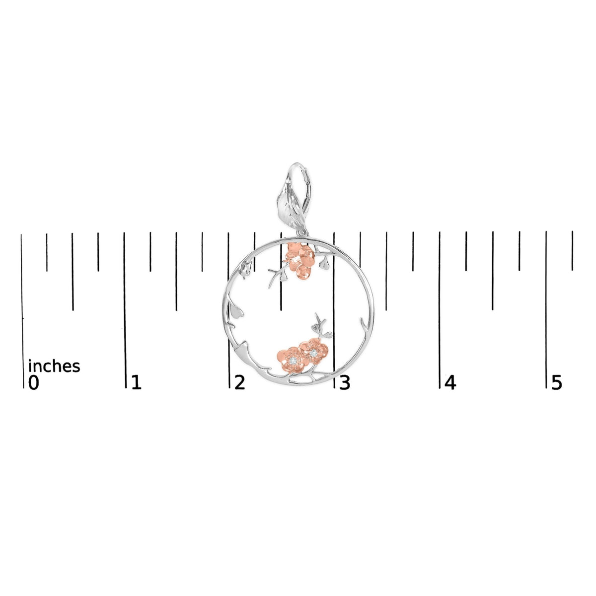 Rose Gold Plated .925 Sterling Silver 1/10 Cttw Diamond Floral Hoop Earrings (I - J Color, SI1 - SI2 Clarity) - LinkagejewelrydesignLinkagejewelrydesign