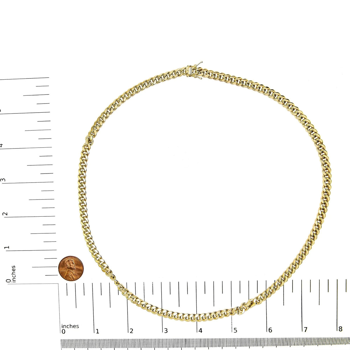 Semi - Solid 14K Yellow Gold 6.1mm Classic Miami Cuban Chain Necklace - LinkagejewelrydesignLinkagejewelrydesign