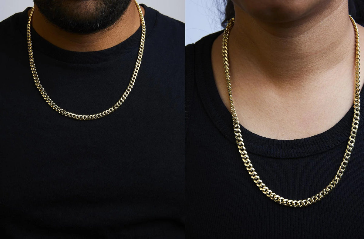 Semi - Solid 14K Yellow Gold 6.1mm Classic Miami Cuban Chain Necklace - LinkagejewelrydesignLinkagejewelrydesign