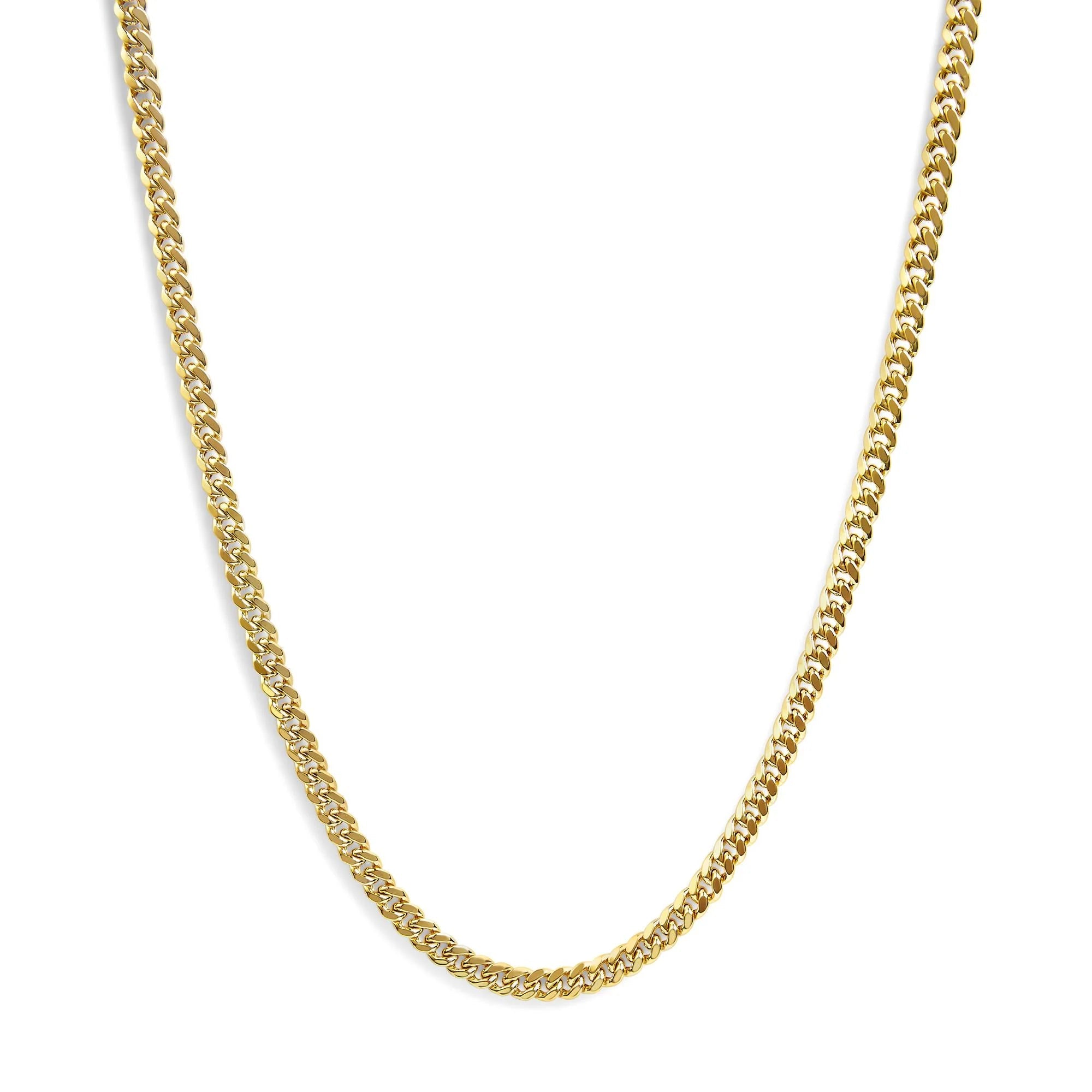 Semi - Solid 14K Yellow Gold 6.1mm Classic Miami Cuban Chain Necklace - LinkagejewelrydesignLinkagejewelrydesign