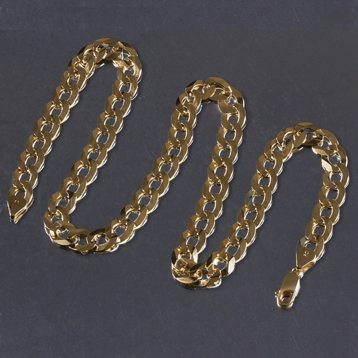 Solid Curb Chain in 14k Yellow Gold (11.23 mm) - LinkagejewelrydesignLinkagejewelrydesign