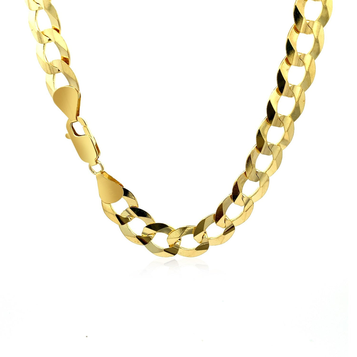 Solid Curb Chain in 14k Yellow Gold (11.23 mm) - LinkagejewelrydesignLinkagejewelrydesign