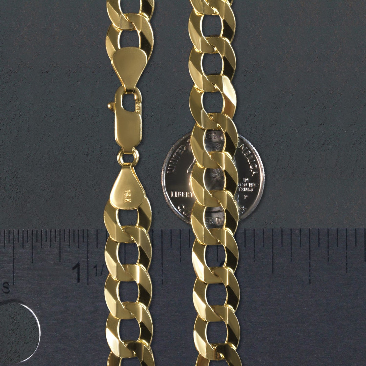 Solid Curb Chain in 14k Yellow Gold (11.23 mm) - LinkagejewelrydesignLinkagejewelrydesign