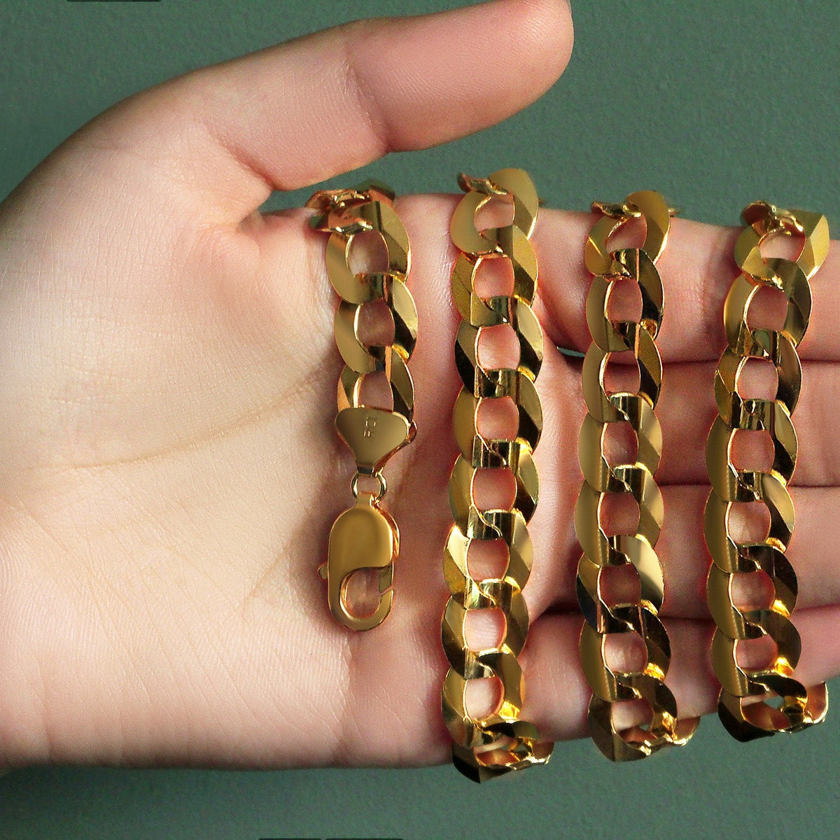 Solid Curb Chain in 14k Yellow Gold (12.18 mm) - LinkagejewelrydesignLinkagejewelrydesign