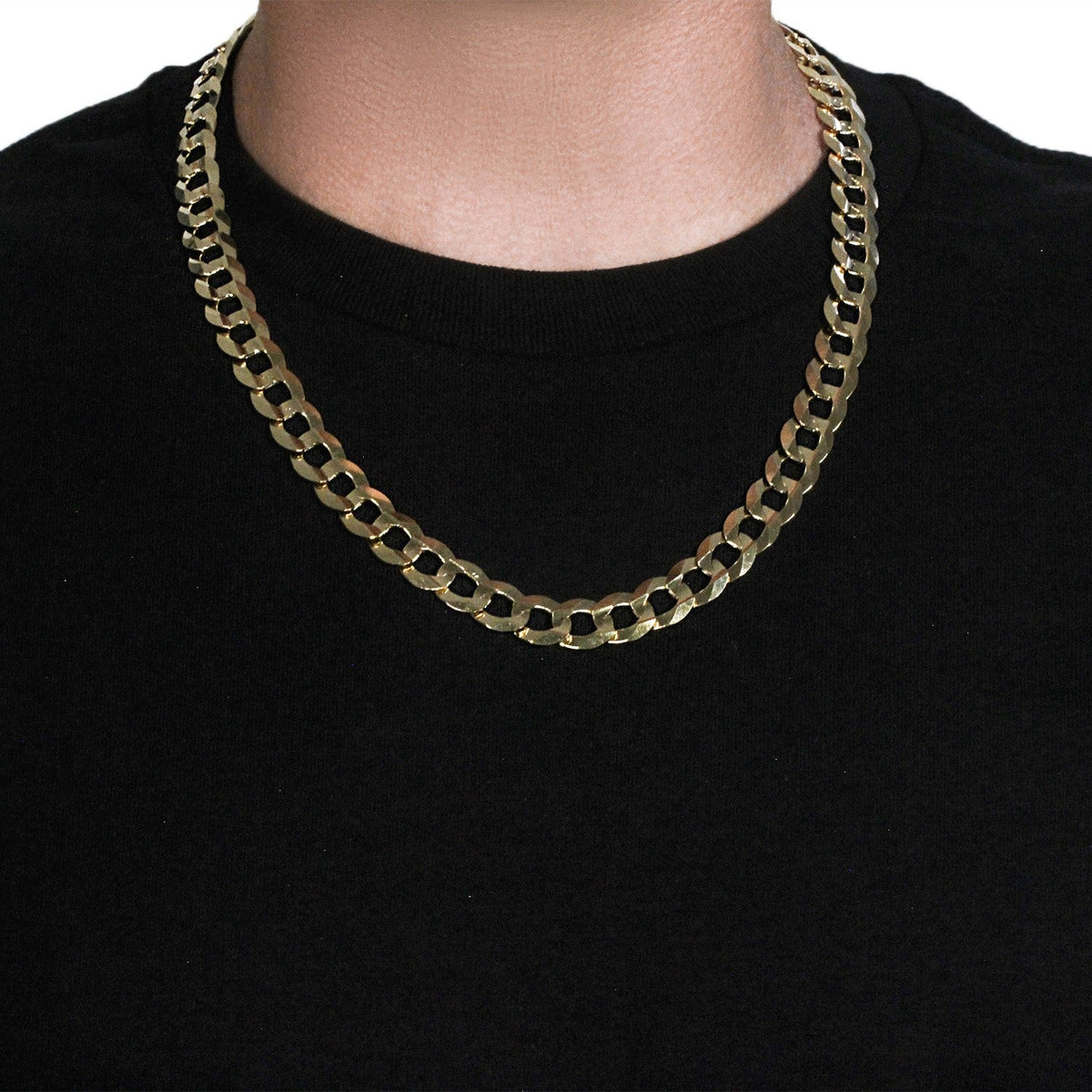 Solid Curb Chain in 14k Yellow Gold (12.18 mm) - LinkagejewelrydesignLinkagejewelrydesign