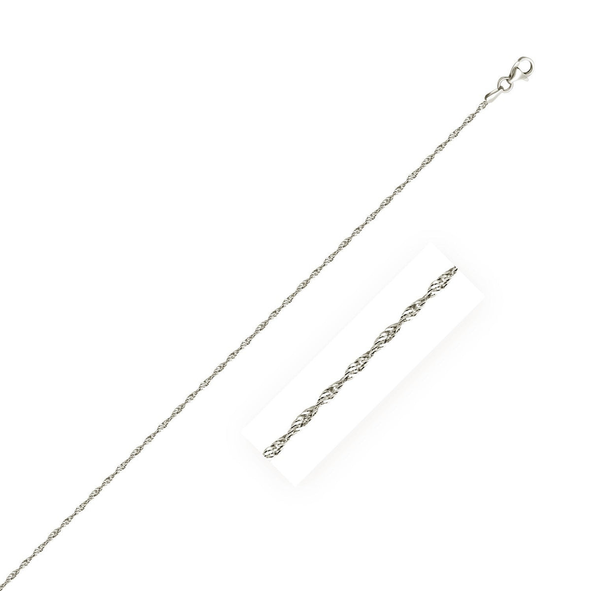 Sterling Silver 1.6mm Singapore Style Chain (1.50 mm) - LinkagejewelrydesignLinkagejewelrydesign