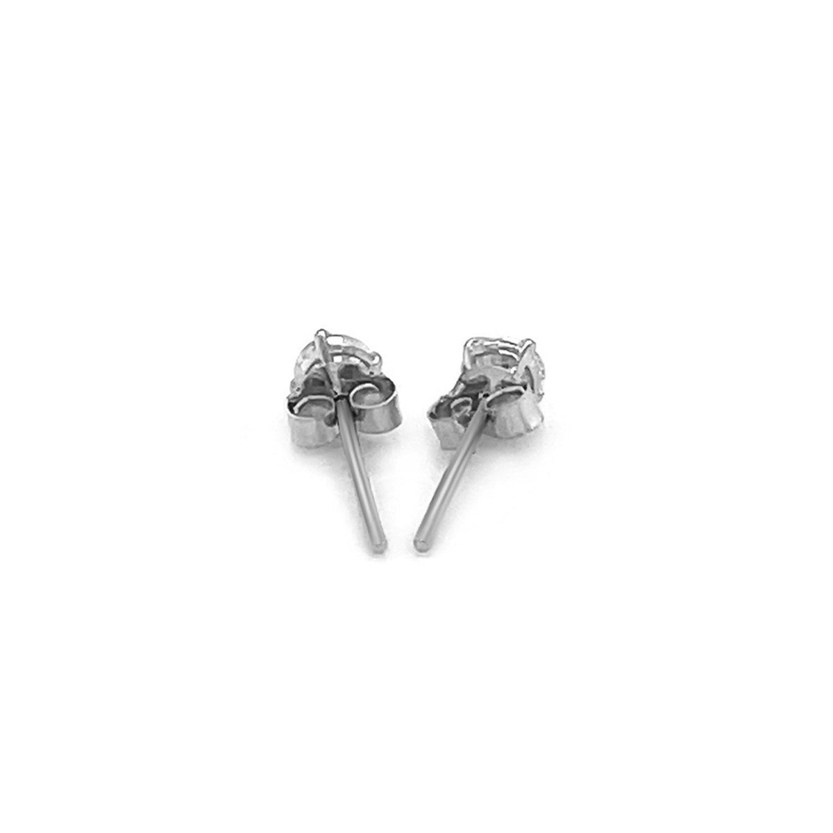 Sterling Silver 3mm Faceted White Cubic Zirconia Stud Earrings - LinkagejewelrydesignLinkagejewelrydesign